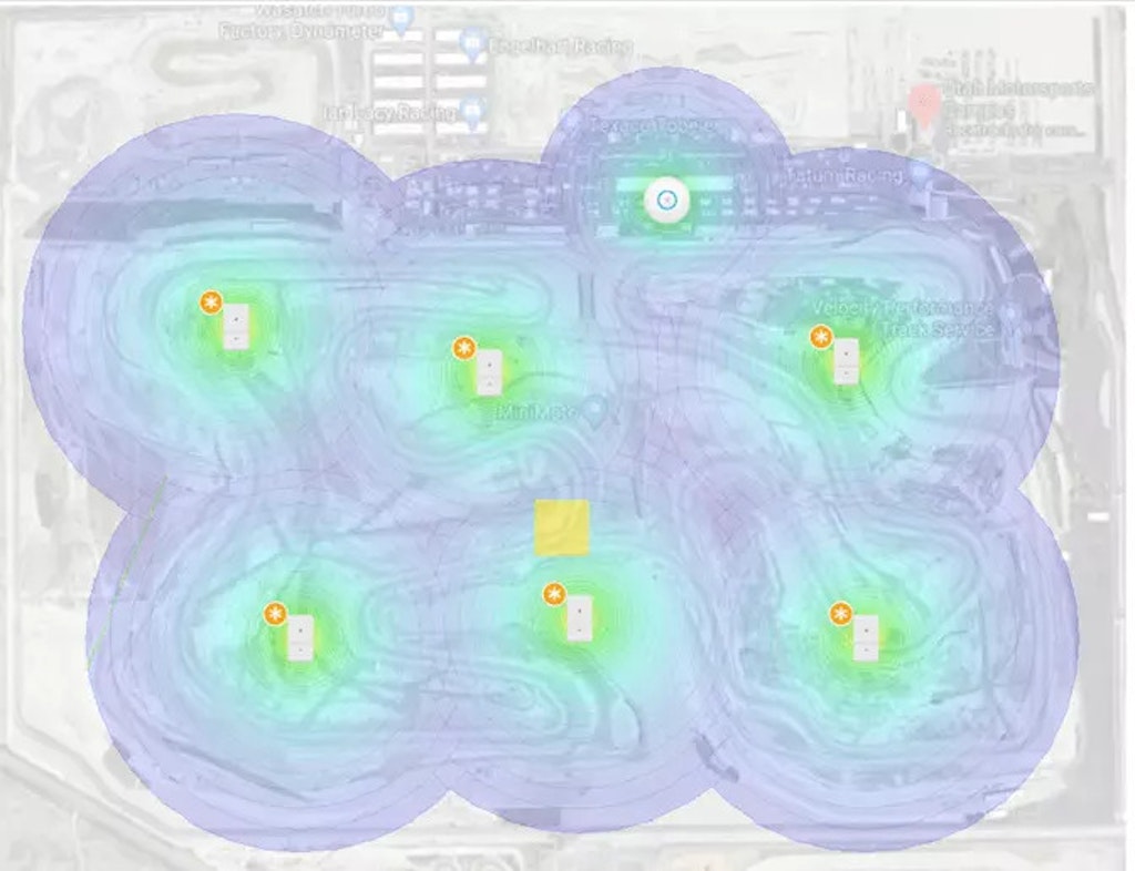 Figure 5. Full coverage with 6 nodes