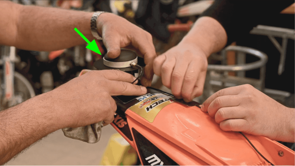 Figure 8. GPS antenna is mounted on the rear fender of the motorcycle.