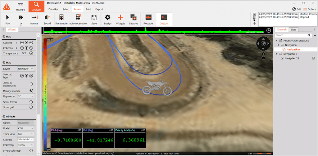 Figure 12. Analysis of data from Navion2i.