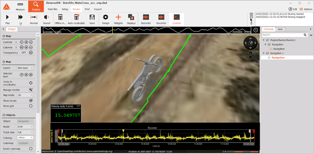 The KTM bike with internal combustion engine - maximum acceleration in corner exit.