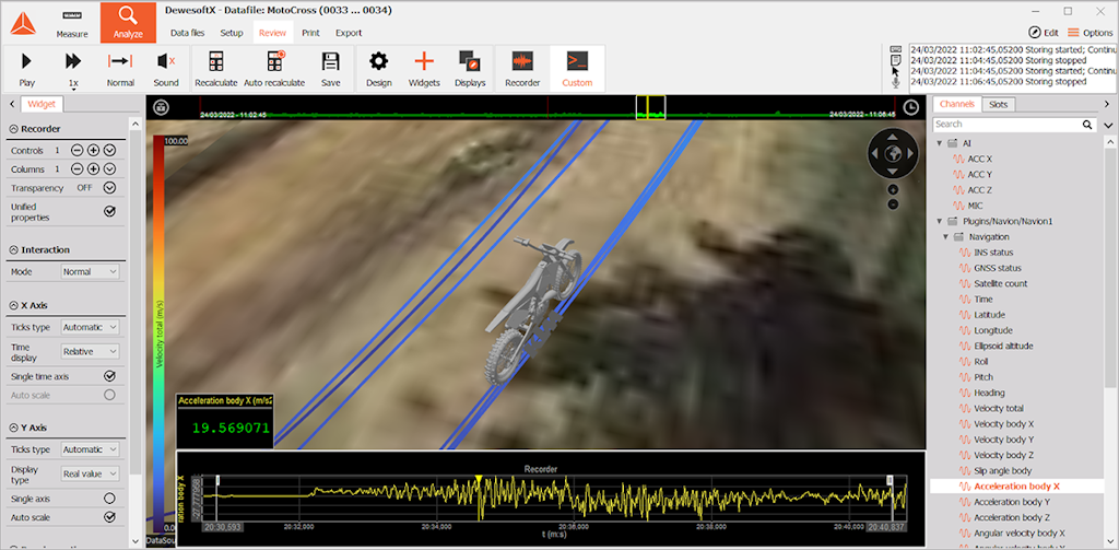 Figure 13. The electric KTM bike - maximum acceleration out of corners.