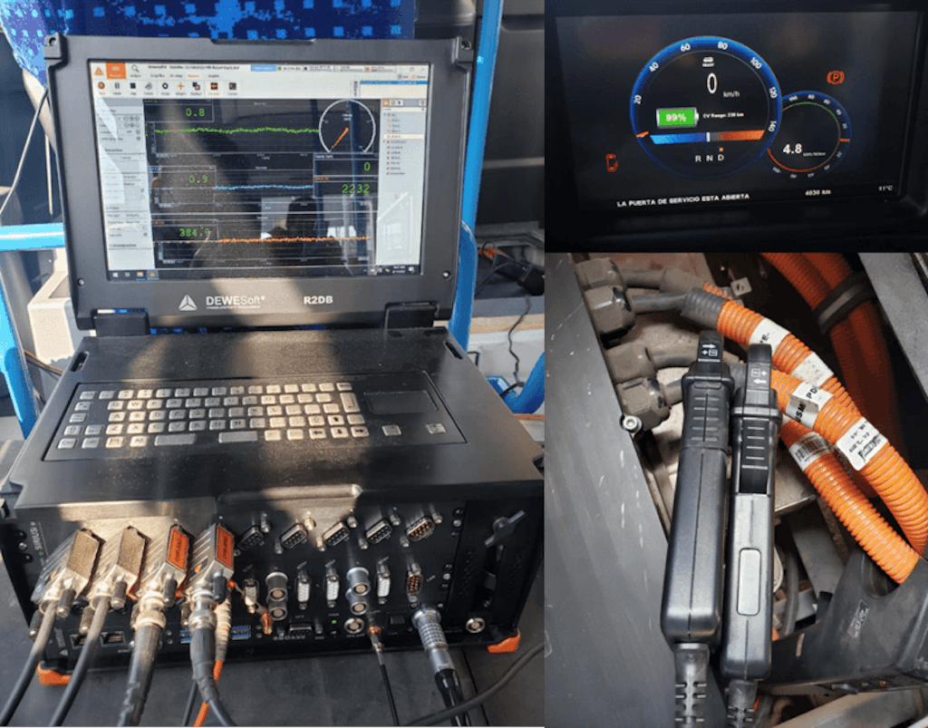 Figure 4. Installation of the data acquisition equipment inside the vehicle.