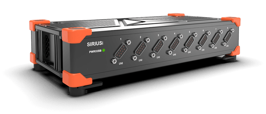 Figura 2. Modulo SIRIUS tipico con otto ingressi dinamici, alimentazione dei sensori ed interfaccia TEDS.