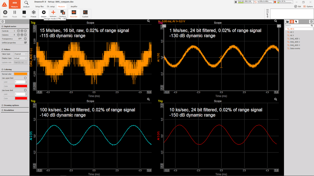 ADC modes of SIRIUS XHS-PWR HybridADC