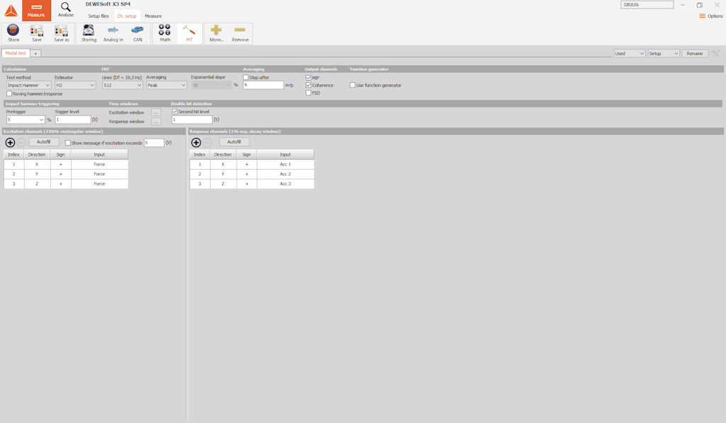 DewesoftX modal test