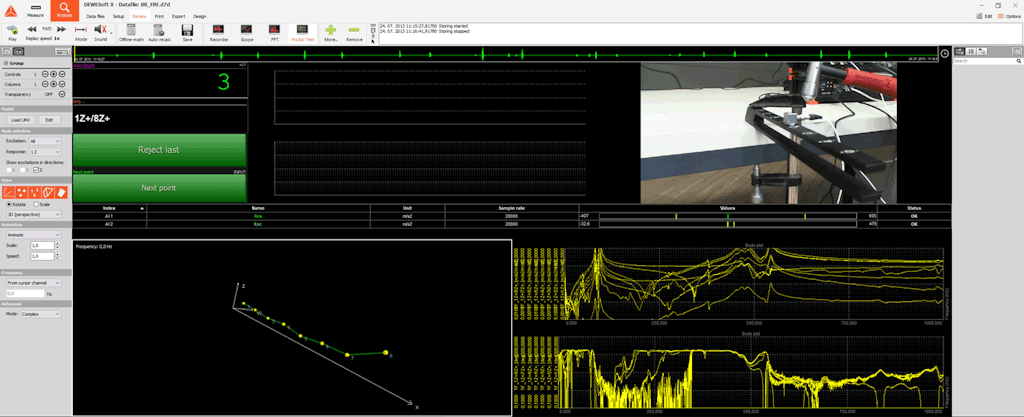 DewesoftX FRF visual control