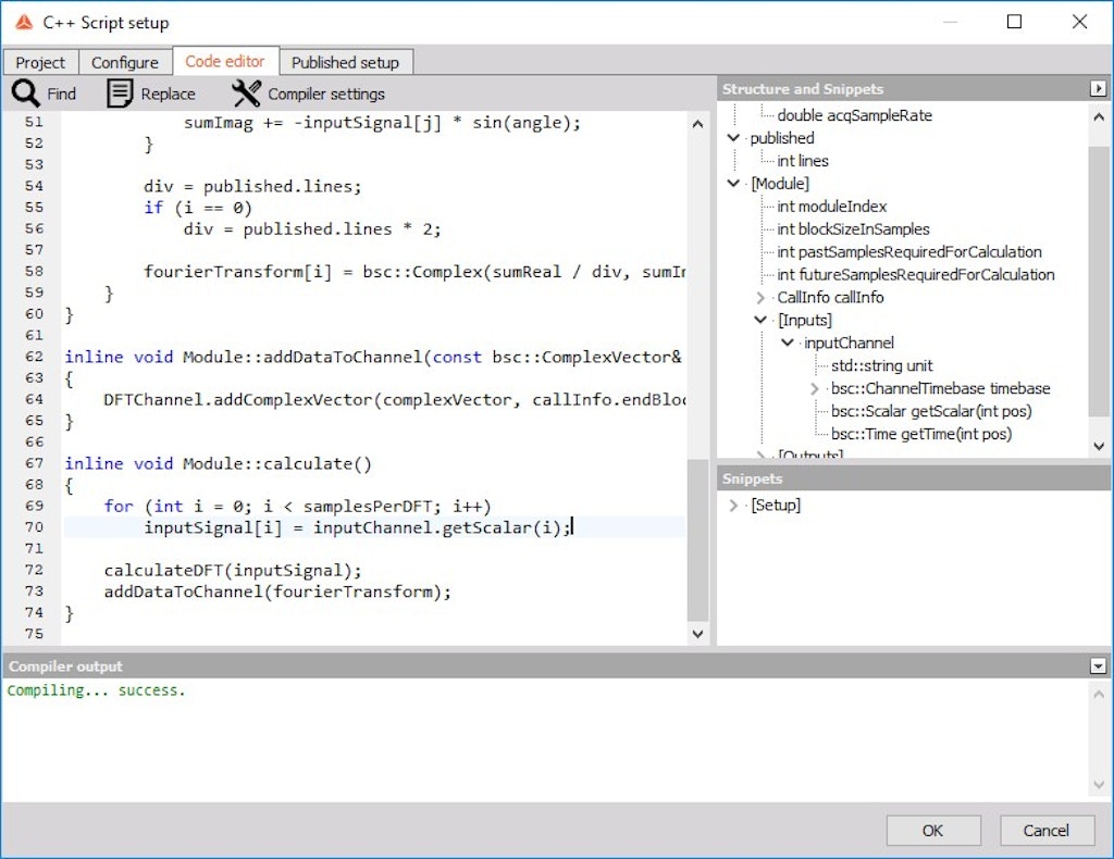 C++ script in Dewesoft