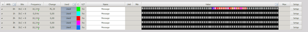 Bit coloring within the CAN Raw data analyzer