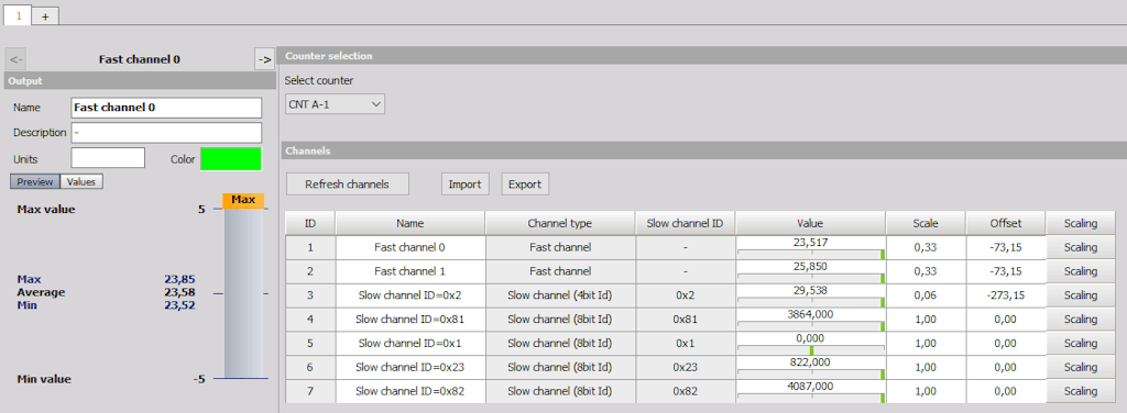 SENT Protocol - Plugin Oberfläche