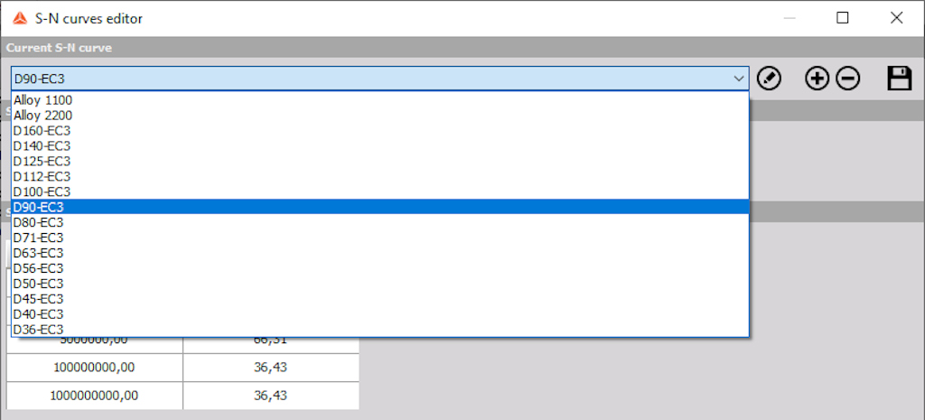 DewesoftX S-N curves editor