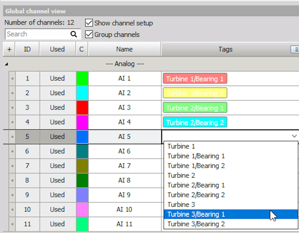 Channel tags and channel subtags