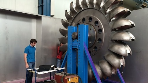 Standing next to turbine