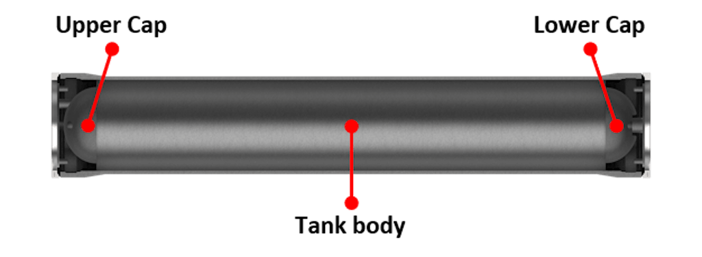 Chimæra – Längsschnitt des Oxidatortanks