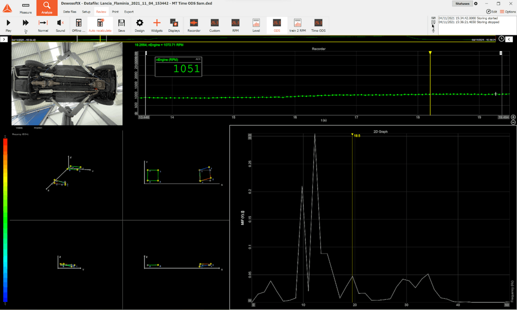 Figure 11. DewesoftX Modal test plug-in software interface.