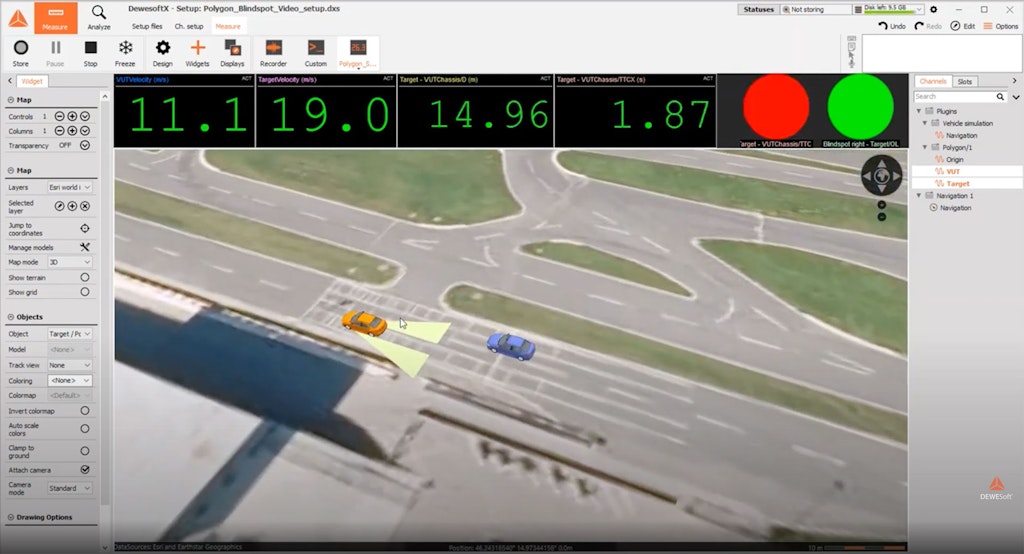 Virtual 3D polygon measurement screen inside DewesoftX software
