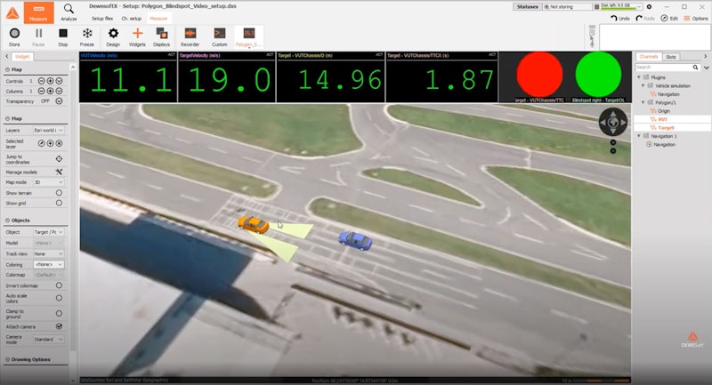 Virtual 3D polygon measurement screen inside DewesoftX software