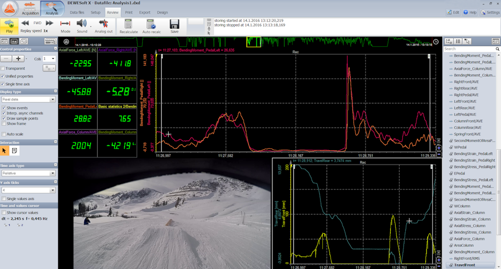 Figure 5. Screen capture of the 1st prototype measurements.