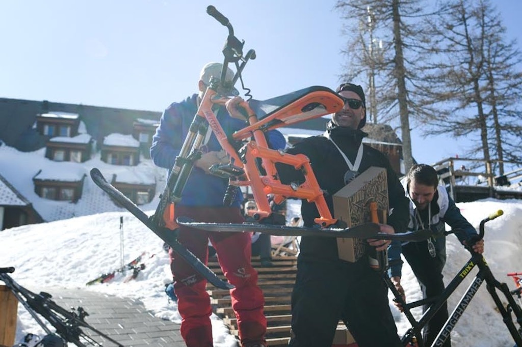 Figure 12. 3rd place holder, Miha Glavič, with the Hillstrike snow trike.