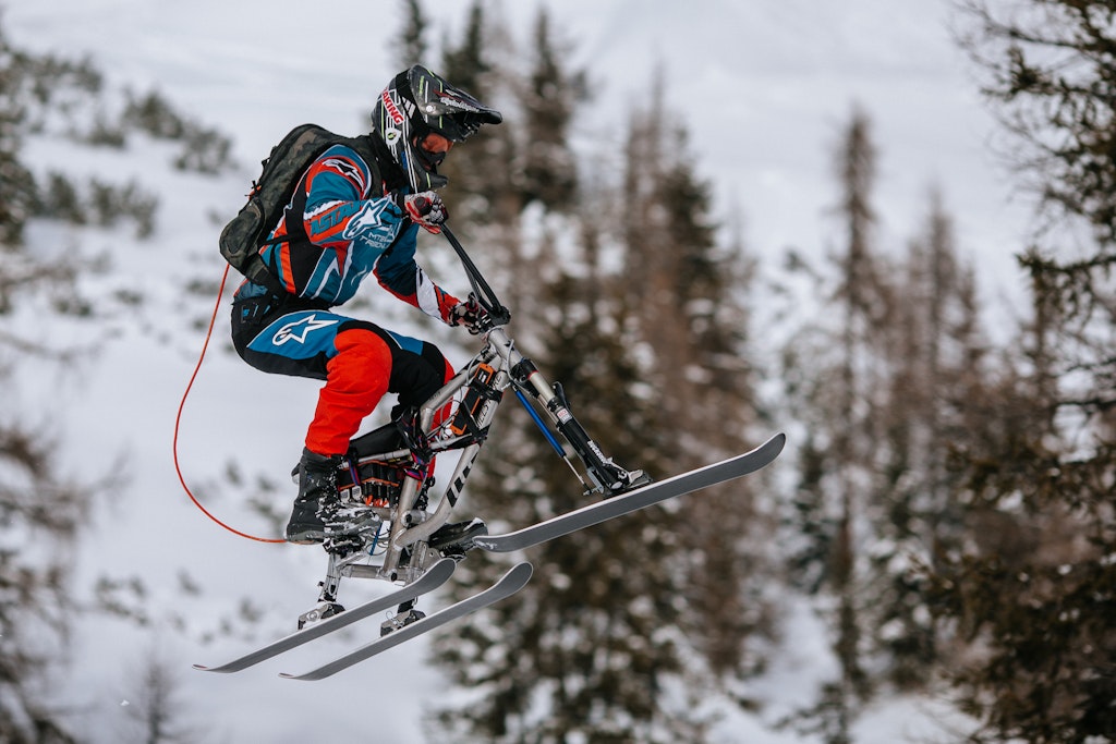 Figure 4. The experienced rider Jan Cestnik tested the aluminum prototype.