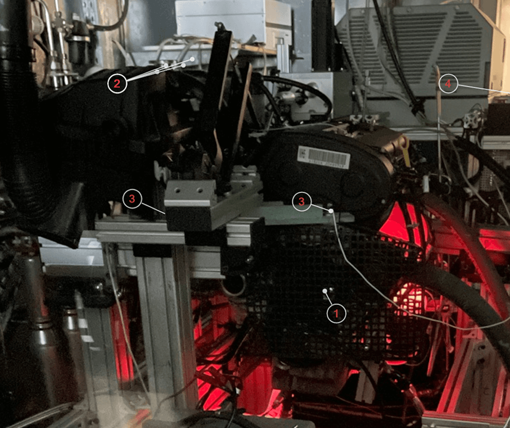 Figure 4. Testbed view during operation.Figura 4. Vista del banco de pruebas durante el funcionamiento.