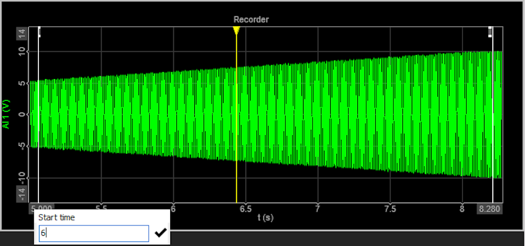 Adjusting min and max values on the Recorder widget