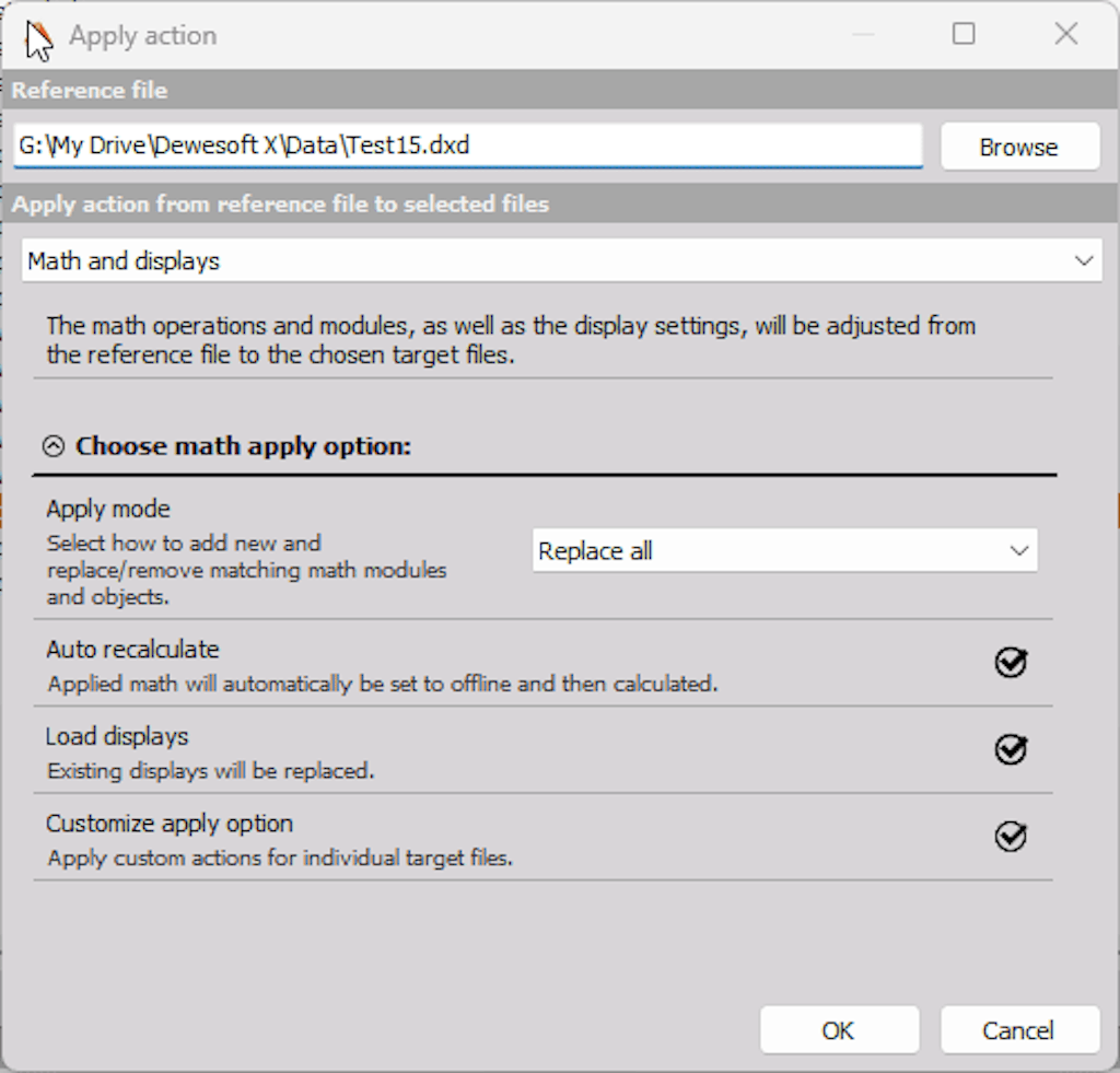 New settings for the Apply Action functionality