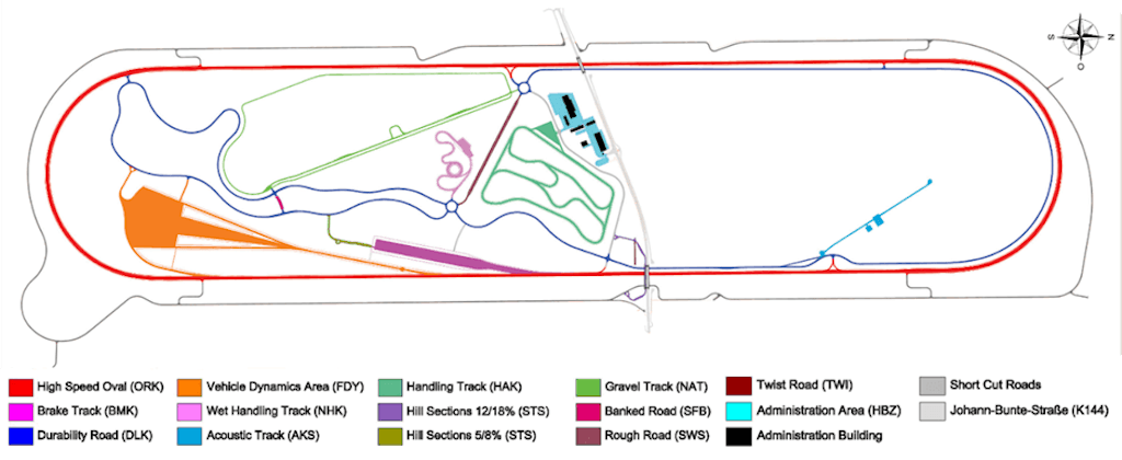 Figura 2.Una panoramica delle piste presso l’Automotive Testing Papenburg GmbH.