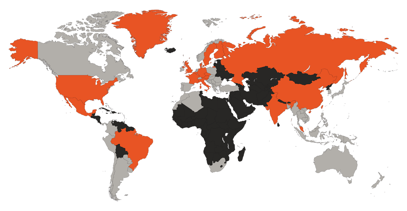 World map of Dewesoft locations