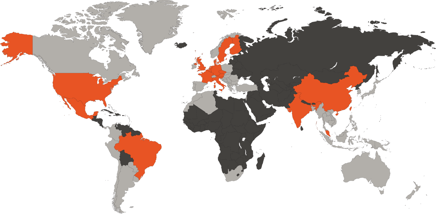 Dewesoft world map without Russia