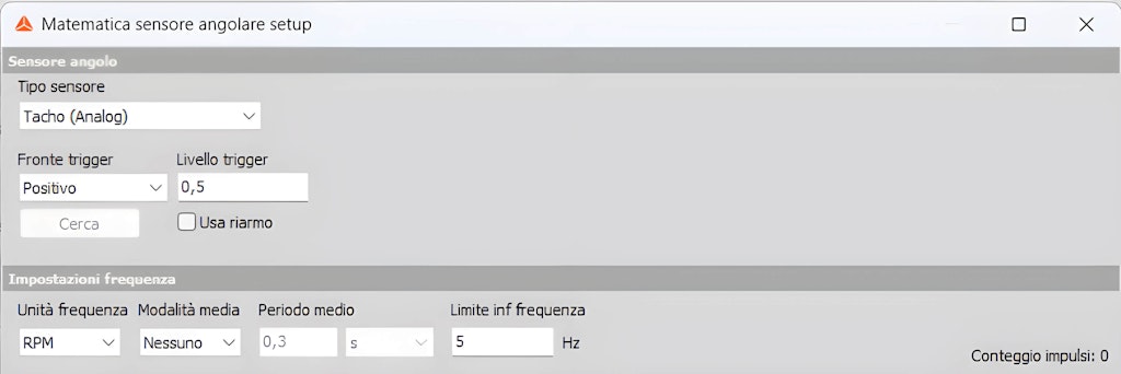 Figura 13. Configuración del tacómetro.