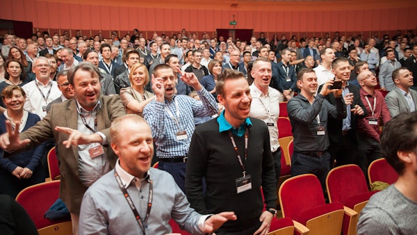 Attendees of Dewesoft Measurement Conference 2018 at the opening keynote in Delavski Dom Trbovlje theatre