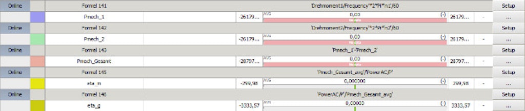 Figure 5. The efficiency calculation in Dewesoft Math.