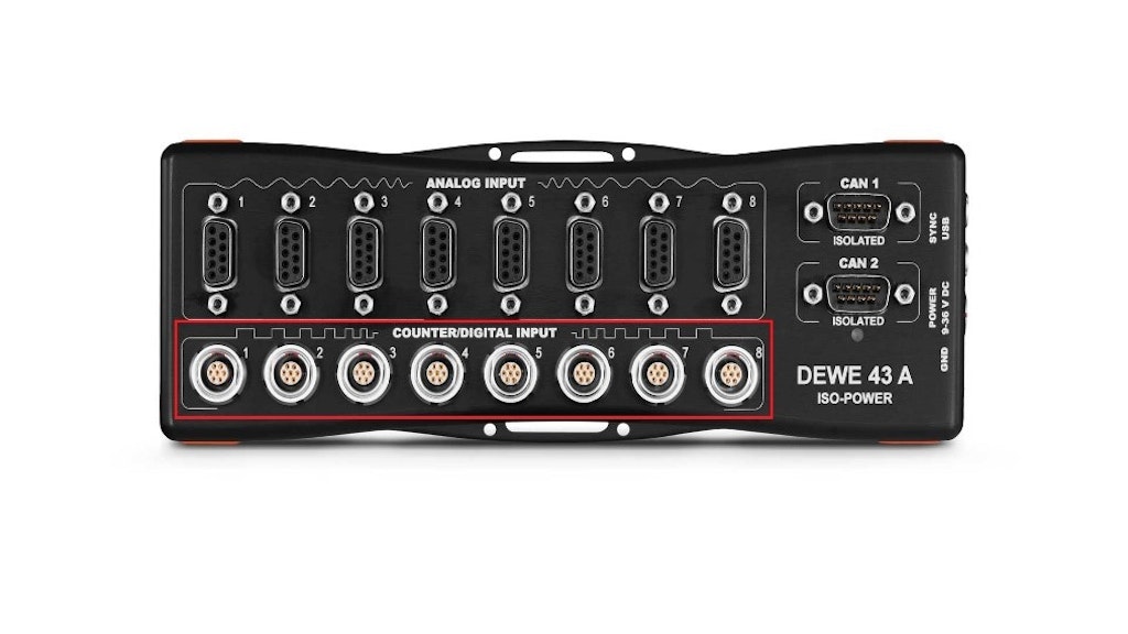 Figure 8. Counter/digital input module on Dewe 43 A.