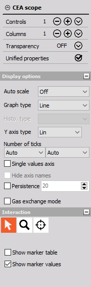 CEA scope widget properties CEA scope widget properties
