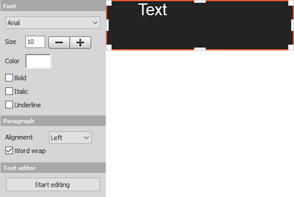 Text-box settings