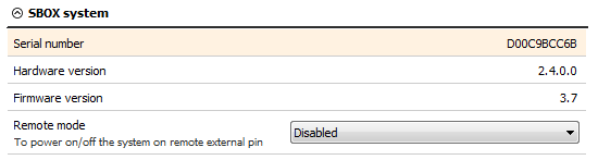 Sbox system information Sbox system information
