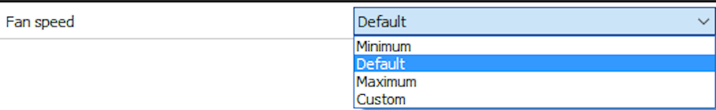 Sirius fan speed settings
