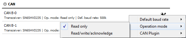 CAN operation mode CAN operation mode