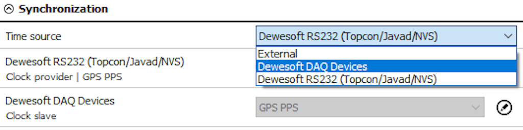 Synchronization time source options