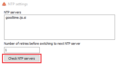 Check NTP servers Check NTP servers