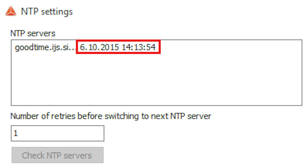 NTP server response