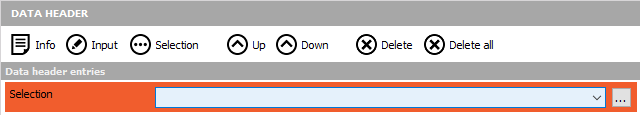 Data header selection Data header selection