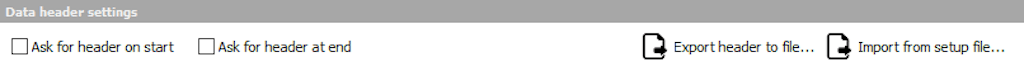 Data header settings