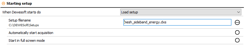 Load setup when Dewesoft starts Load setup when Dewesoft starts