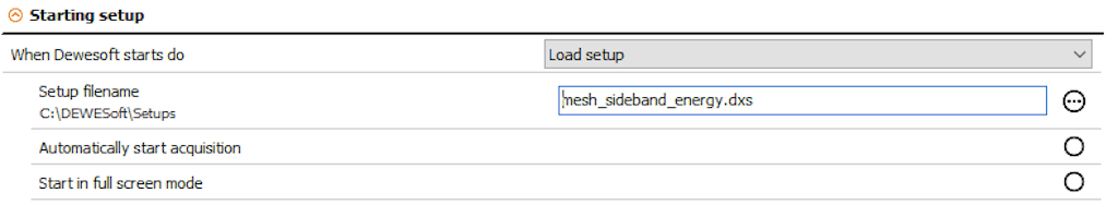Load setup when Dewesoft starts