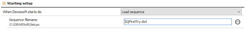 Load sequence when Dewesoft starts