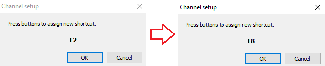 Change keyboard shortcut Change keyboard shortcut