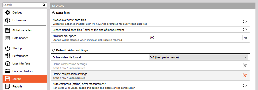 Dewesoft storing overview Dewesoft storing overview