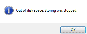 Out of disk space Out of disk space