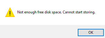 Not enough free space Not enough free space